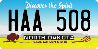 ND license plate HAA508