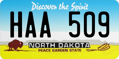 ND license plate HAA509