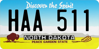 ND license plate HAA511