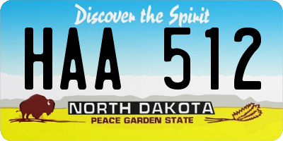 ND license plate HAA512