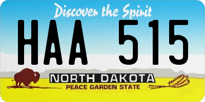 ND license plate HAA515