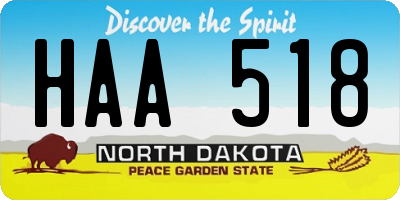 ND license plate HAA518