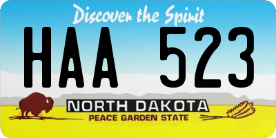 ND license plate HAA523