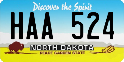 ND license plate HAA524