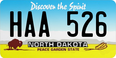 ND license plate HAA526