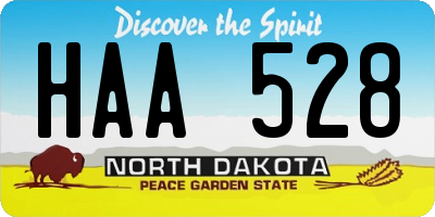 ND license plate HAA528