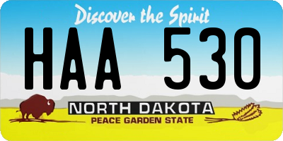 ND license plate HAA530