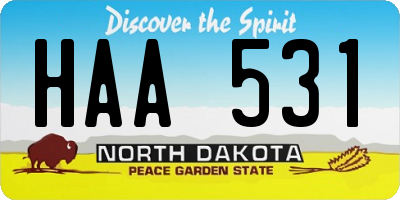 ND license plate HAA531