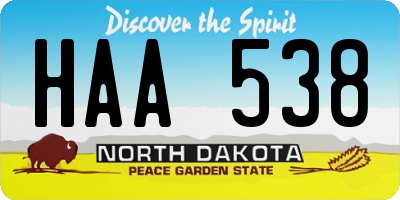 ND license plate HAA538