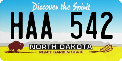 ND license plate HAA542