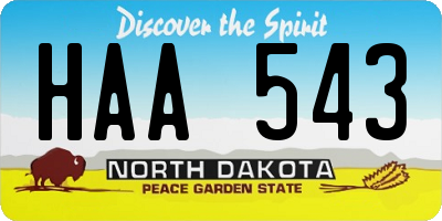 ND license plate HAA543