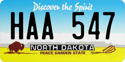 ND license plate HAA547