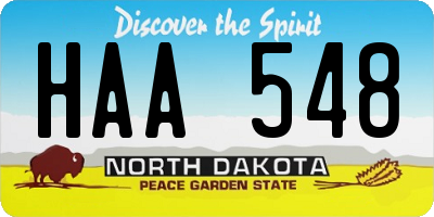 ND license plate HAA548