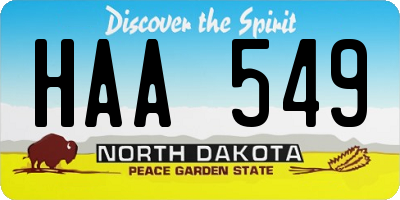 ND license plate HAA549