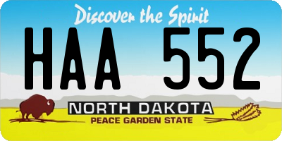 ND license plate HAA552