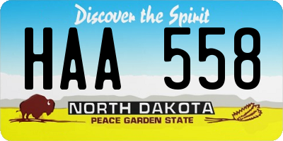 ND license plate HAA558