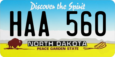 ND license plate HAA560