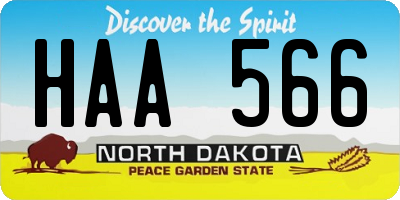 ND license plate HAA566