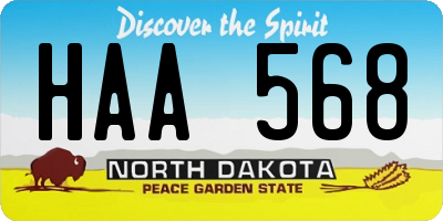 ND license plate HAA568