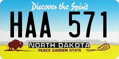 ND license plate HAA571