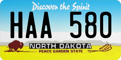 ND license plate HAA580