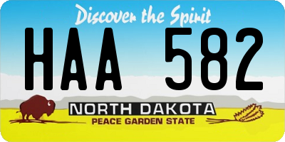 ND license plate HAA582