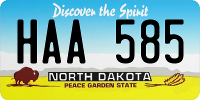 ND license plate HAA585