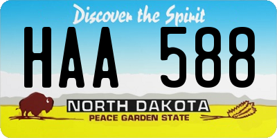 ND license plate HAA588