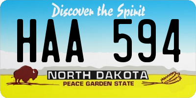 ND license plate HAA594