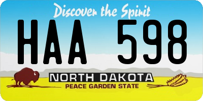 ND license plate HAA598