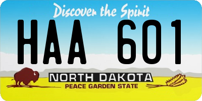 ND license plate HAA601