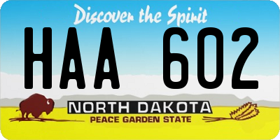 ND license plate HAA602