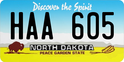 ND license plate HAA605