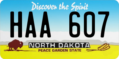 ND license plate HAA607