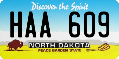 ND license plate HAA609