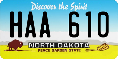 ND license plate HAA610