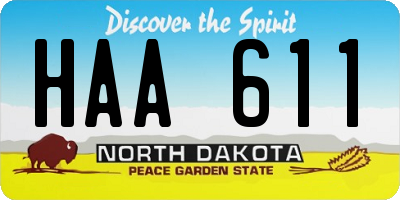 ND license plate HAA611