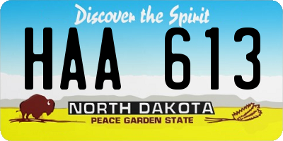 ND license plate HAA613