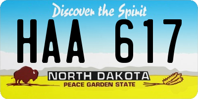ND license plate HAA617