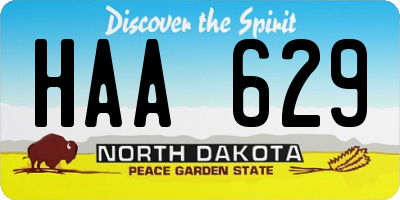 ND license plate HAA629