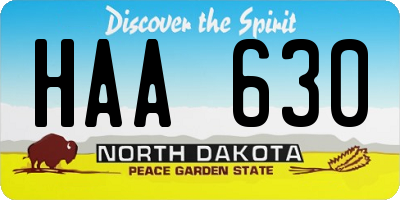 ND license plate HAA630