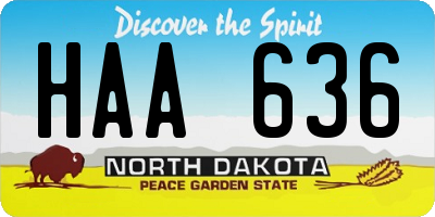 ND license plate HAA636