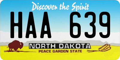 ND license plate HAA639