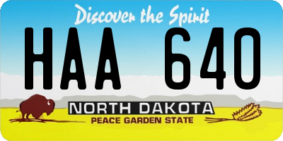 ND license plate HAA640