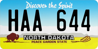 ND license plate HAA644