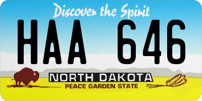 ND license plate HAA646