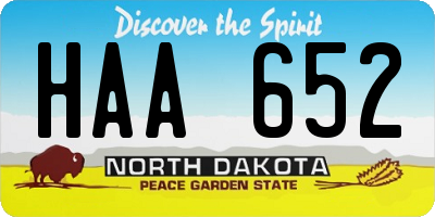 ND license plate HAA652