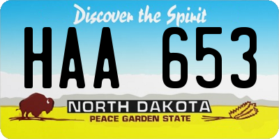 ND license plate HAA653
