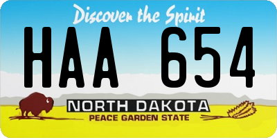 ND license plate HAA654