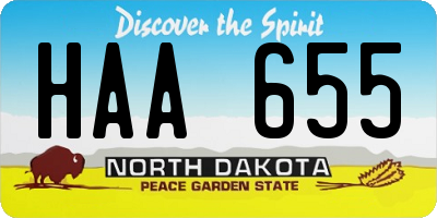 ND license plate HAA655